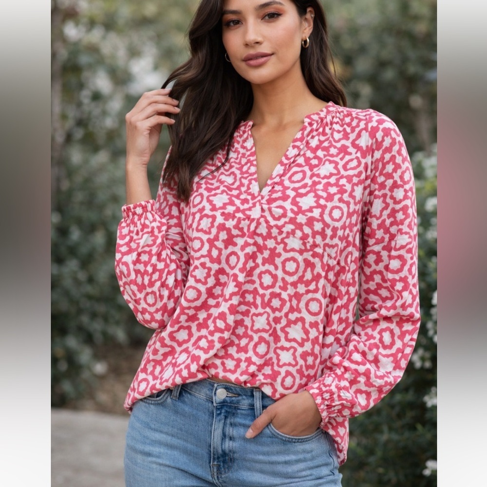 Velvet by graham & Spencer printed India blouse top revolve $200 casual spring